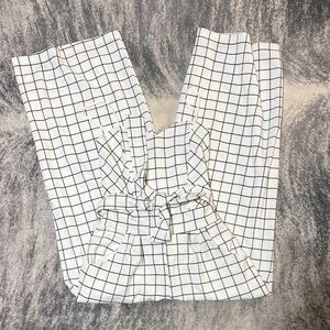 Women's White Checkered Jumpsuit